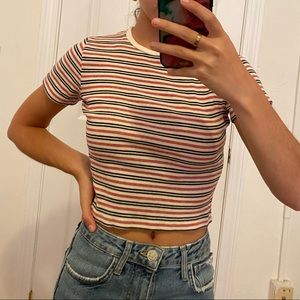 Brandy Melville stripped crop tee